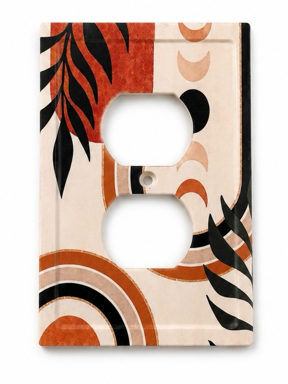 Boho Abstract Duplex Outlet Cover Wall Plate – New